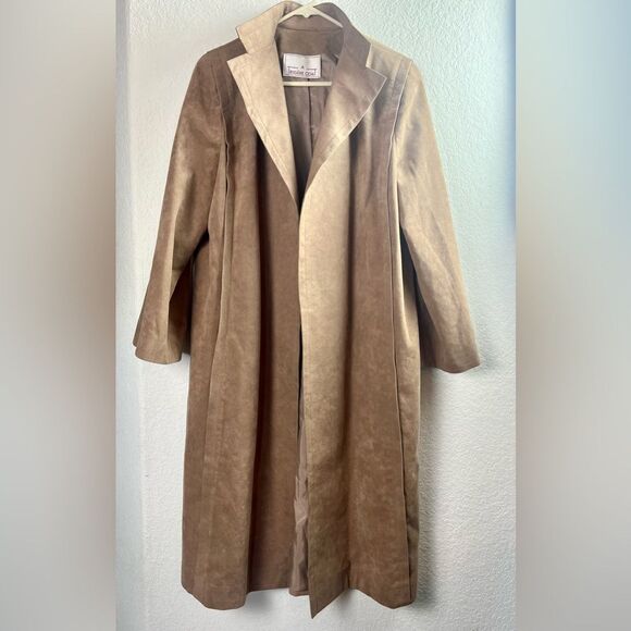 Vintage 70’s Pauline Trigere Oversized Faux Suede Textured Coat - Picture 3 of 12